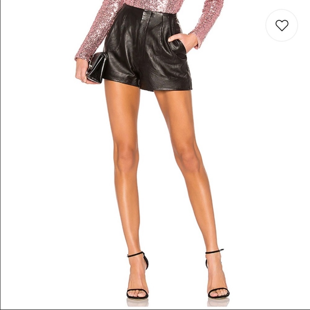 NBD Black leather shorts XS